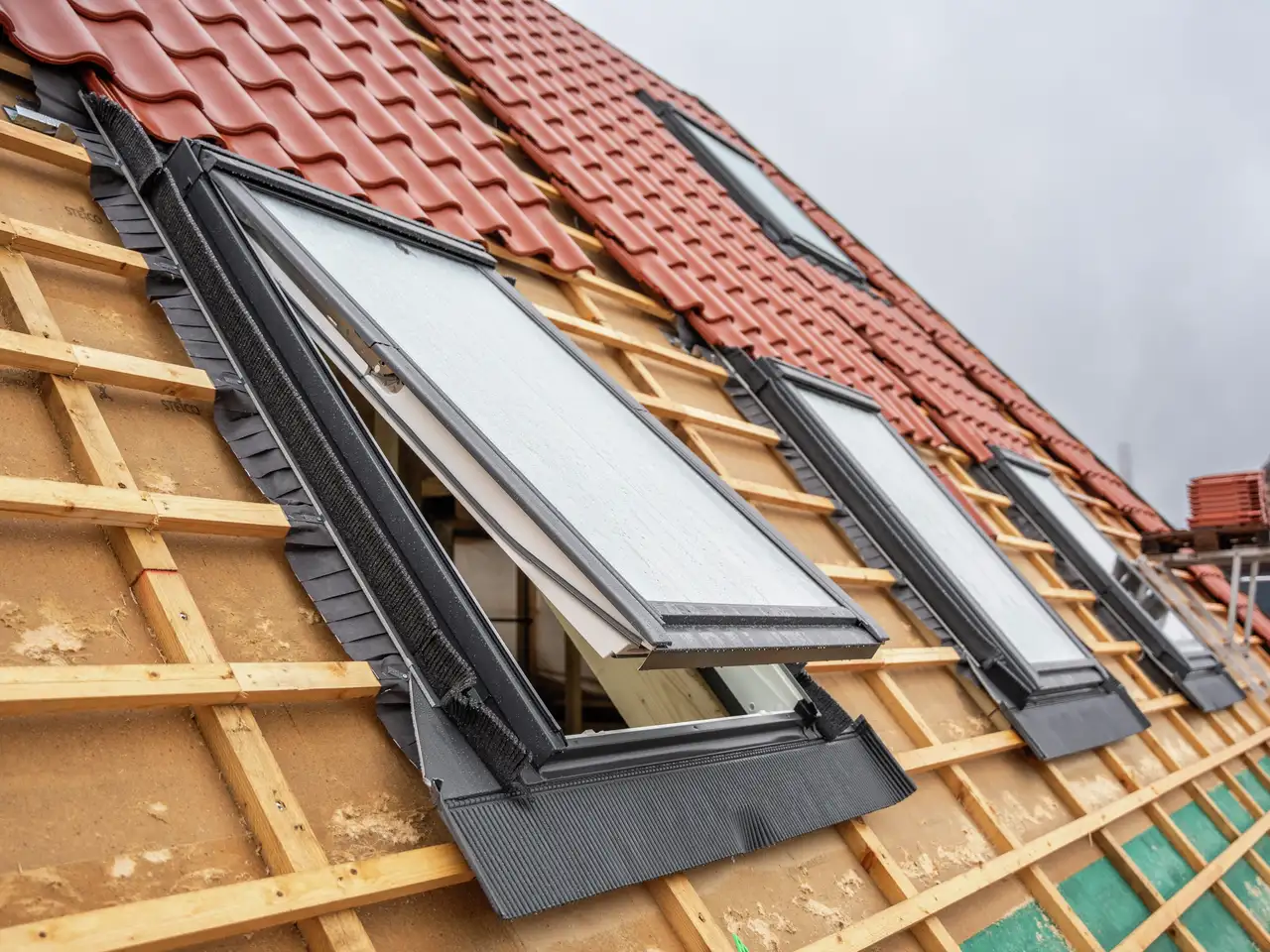 Rifacimento di un tetto a falda con installazione di  finestre per tetti VELUX.