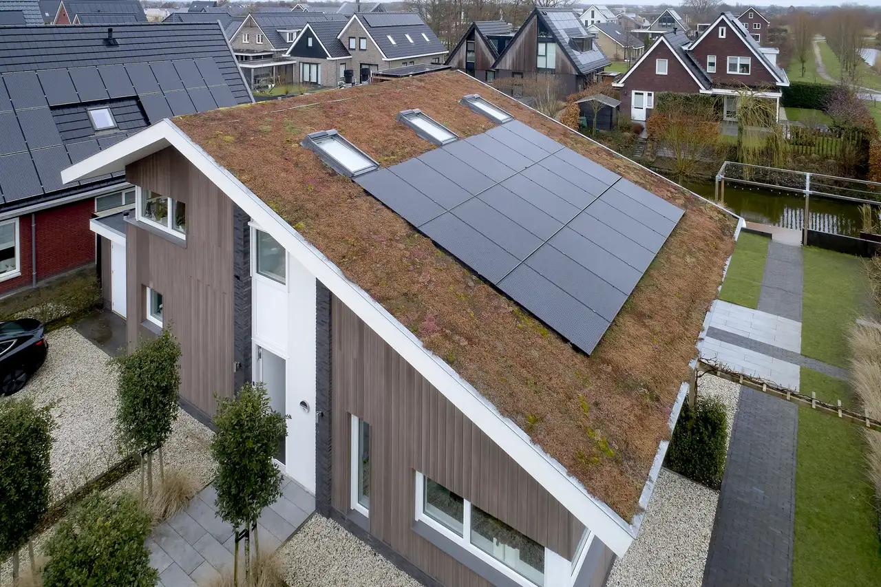 Pultdach mit extensiver Dachbegrünung und PV-Anlage | VELUX Magazin
