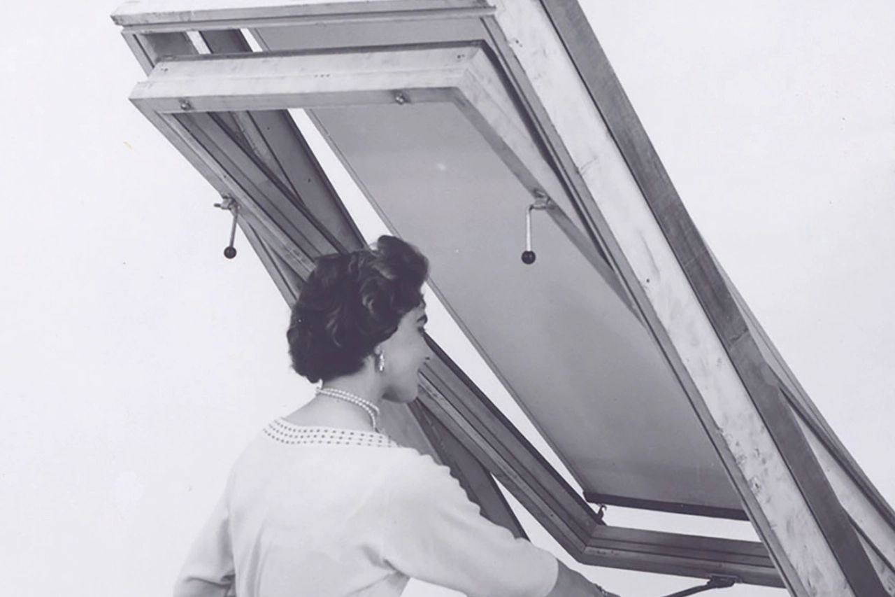Demonstration model of VELUX window with awning