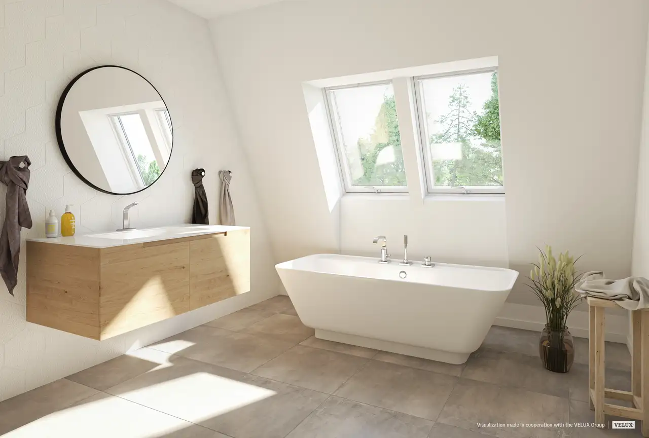 Een heldere en frisse badkamer dankzij VELUX