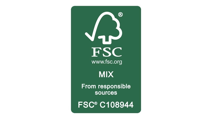 FSC label showing responsible sourcing certification.