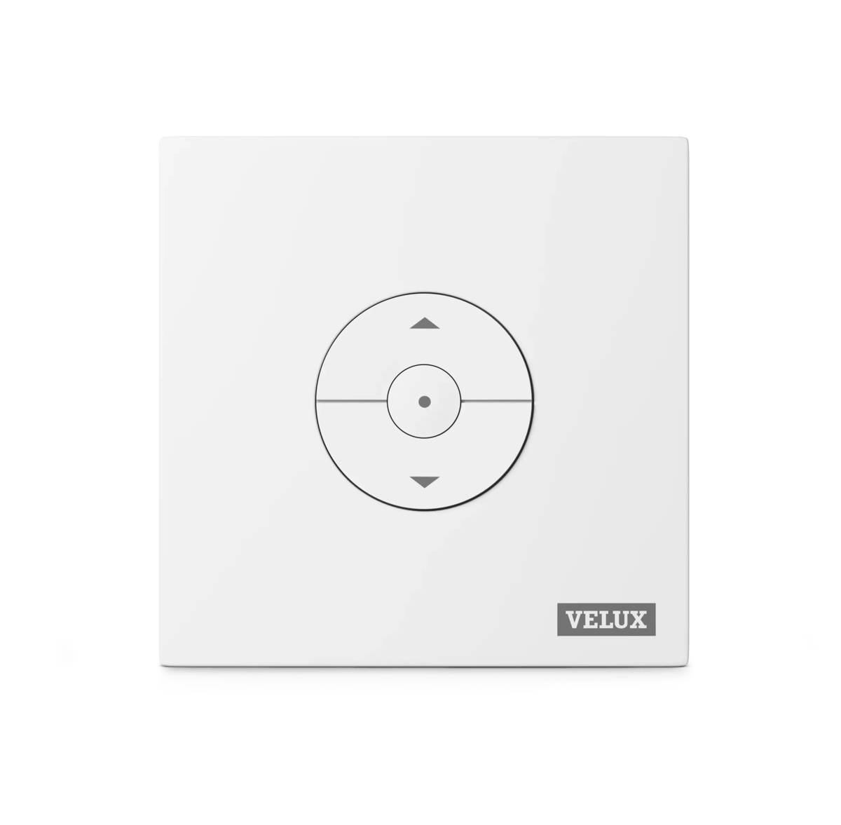 VELUX remote control for roof windows and blinds, sleek design.