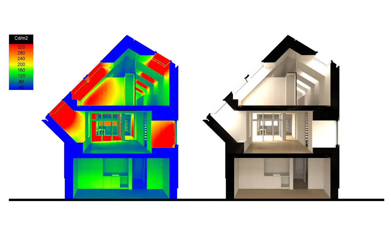 3D-Visualisierung eines Hauses vs. 3D Visualisierung mit Wärmebild | VELUX Magazin