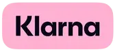 Klarna logo on pink background, representing a financial technology company.