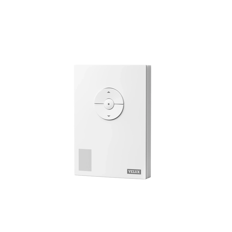VELUX remote control for roof windows and blinds, minimalist design.
