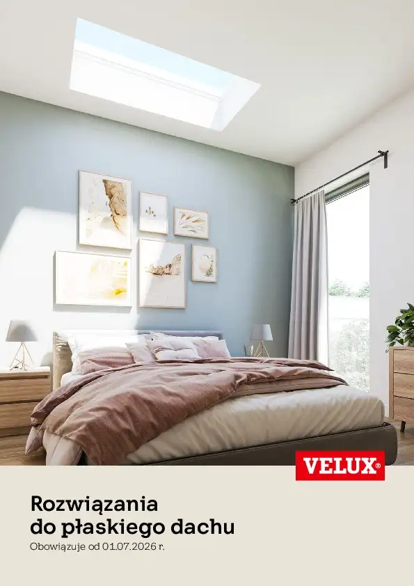 Zdjęcie na okładce broszury Okna do płaskiego dachu VELUX