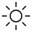 Minimalist sun icon with radiating lines.
