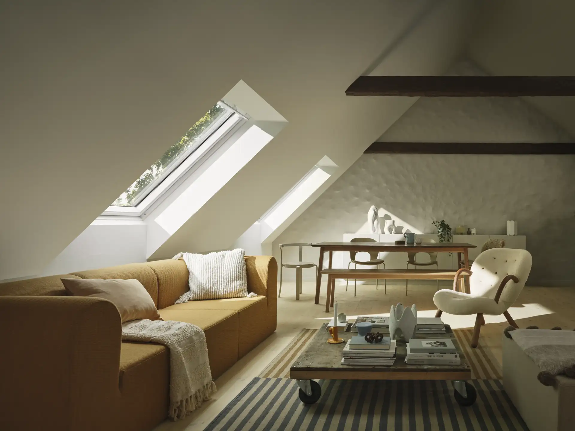 Dagligstue før udskiftning af VELUX ovenlysvinduer