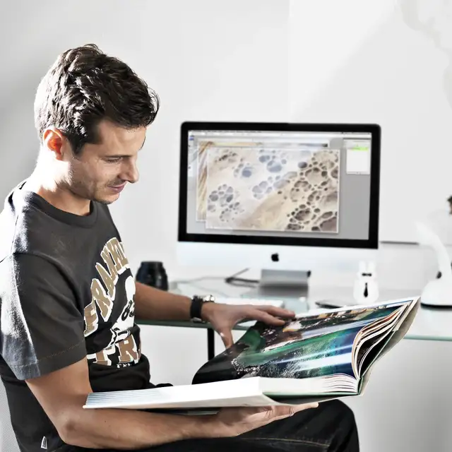 Man in his home office