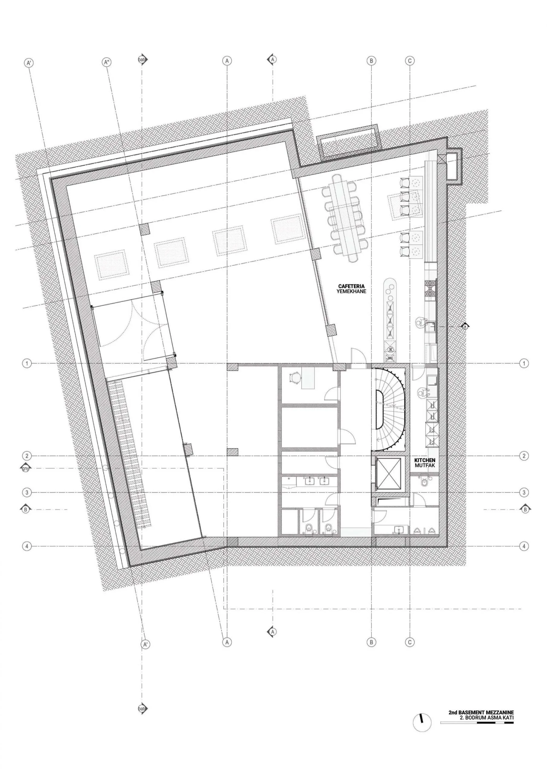 The architectural plan of second basement floor in Süper Enerji.