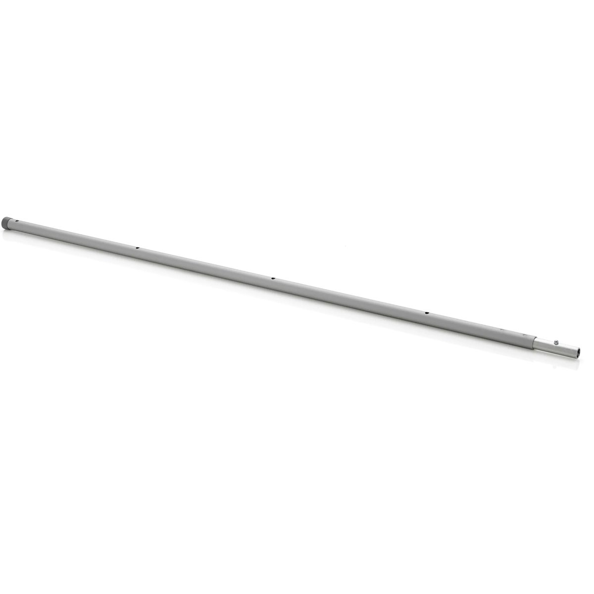 Sleek metal rod on a white background, showcasing smooth surface and cylindrical shape.