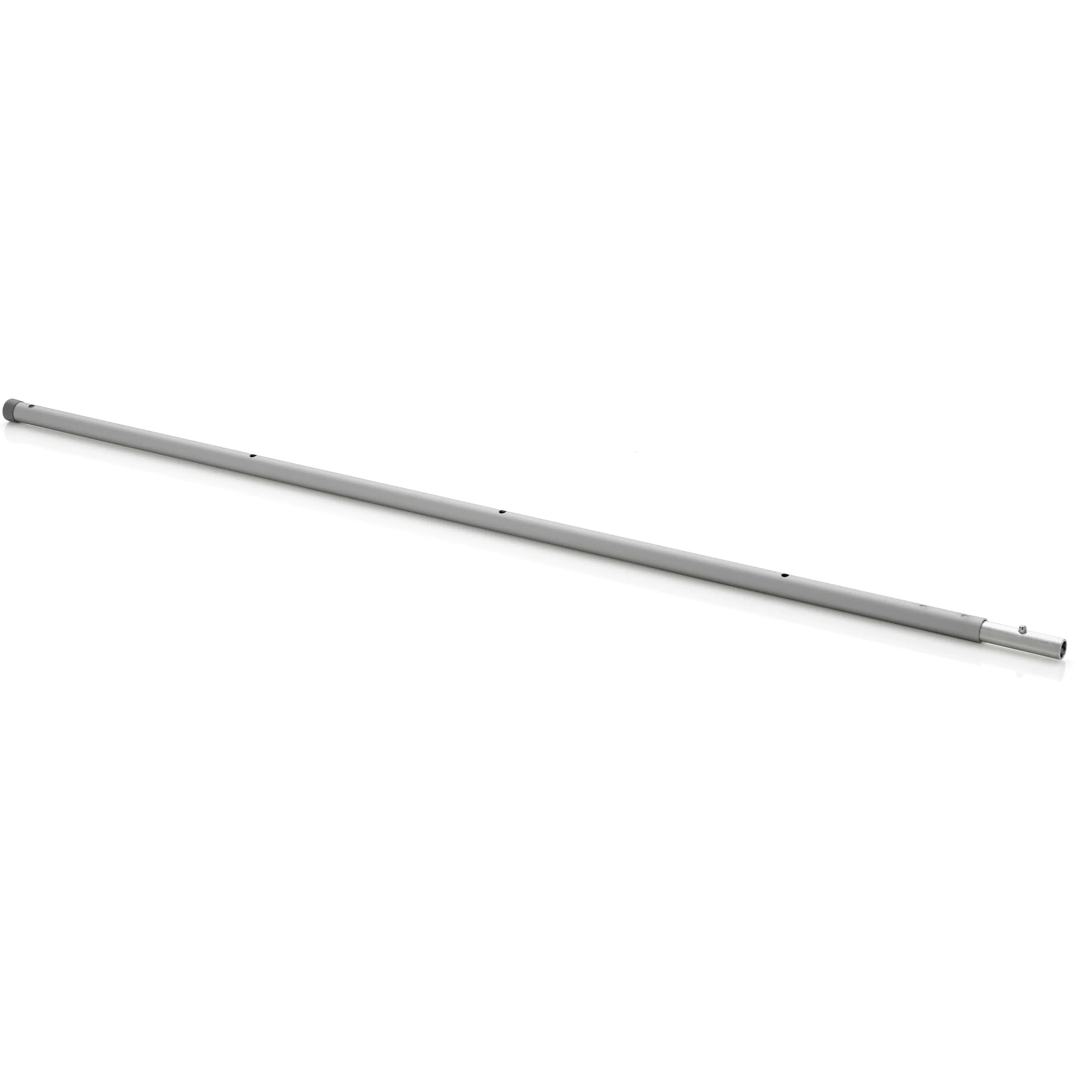 Sleek metal rod on a white background, showcasing smooth surface and cylindrical shape.
