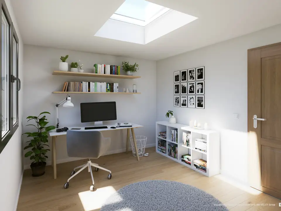 bureau après installation d’une fenêtre de toit VELUX