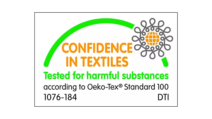Oeko-Tex label showing certification for safe textiles.