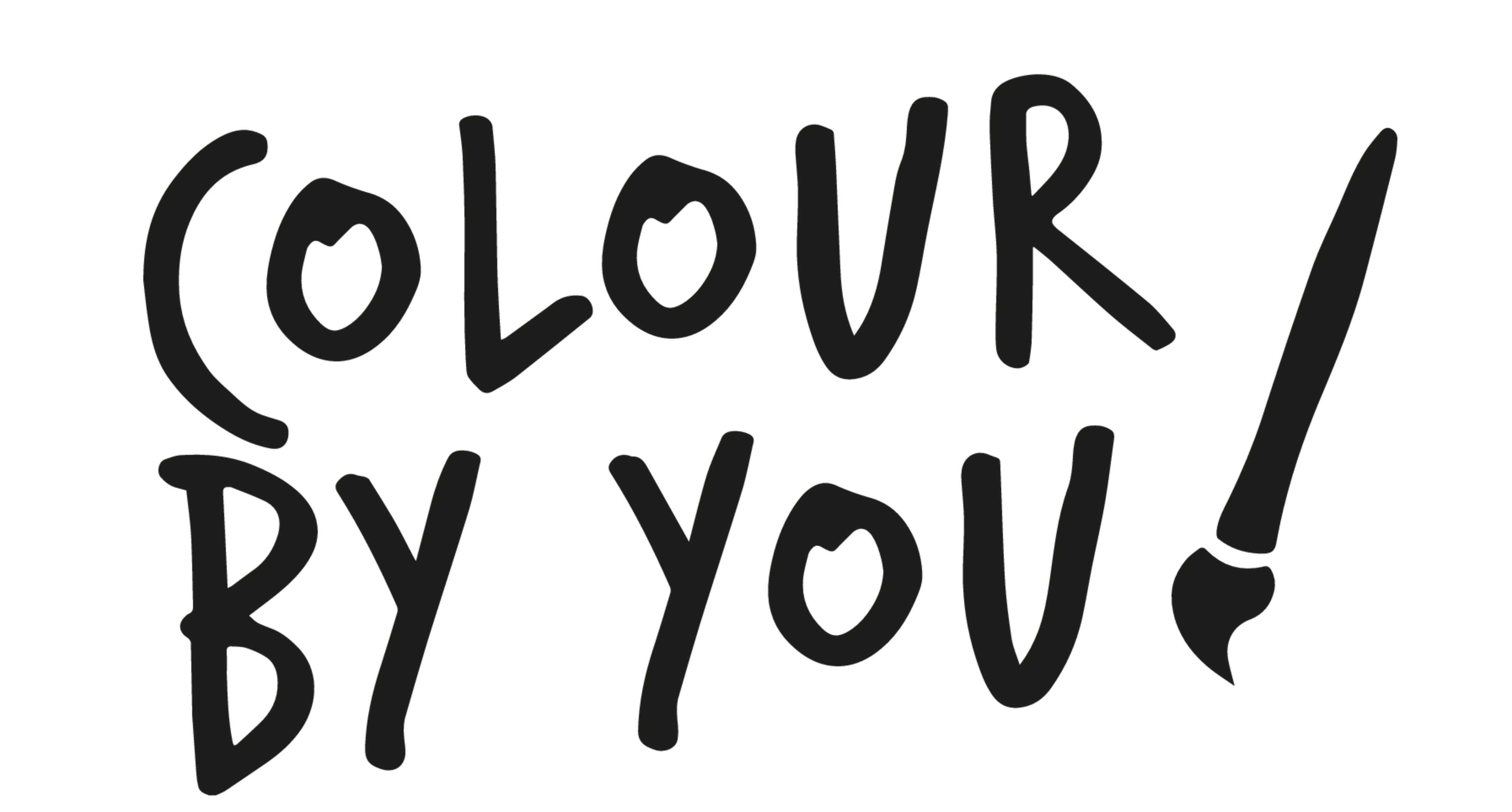 Typography design with 'Colour By You' and a paintbrush illustration.
