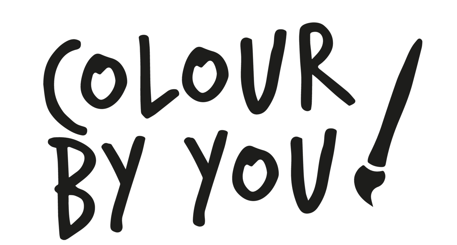 Typography design with 'Colour By You' and a paintbrush illustration.
