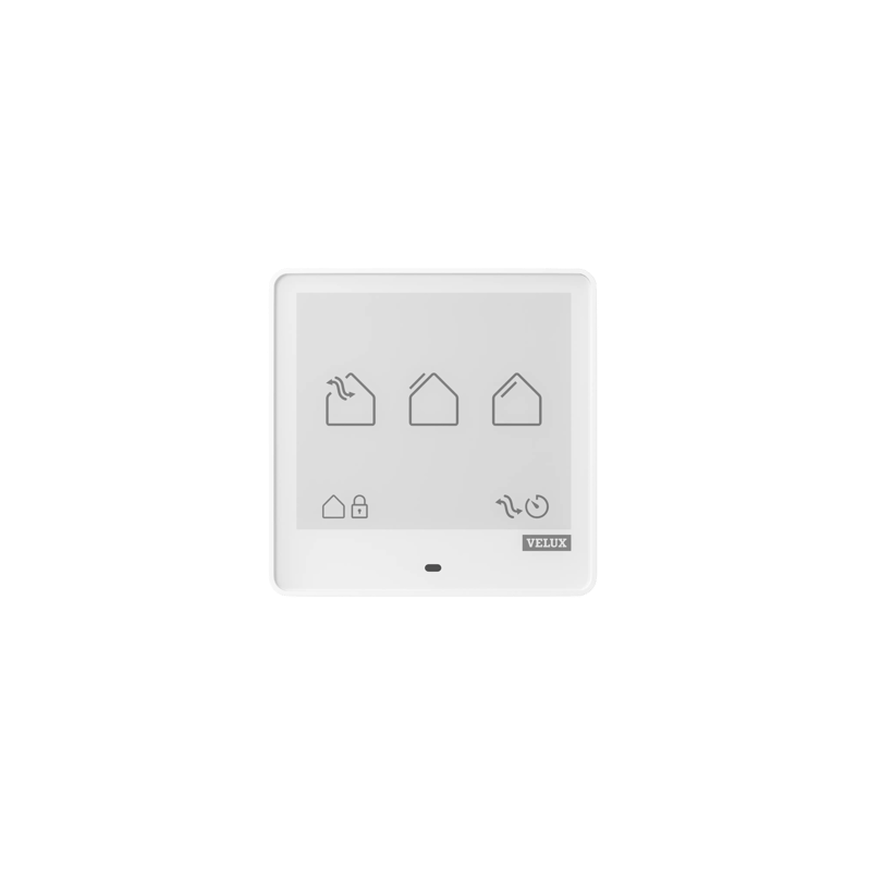 VELUX control panel for roof windows and blinds, modern design.
