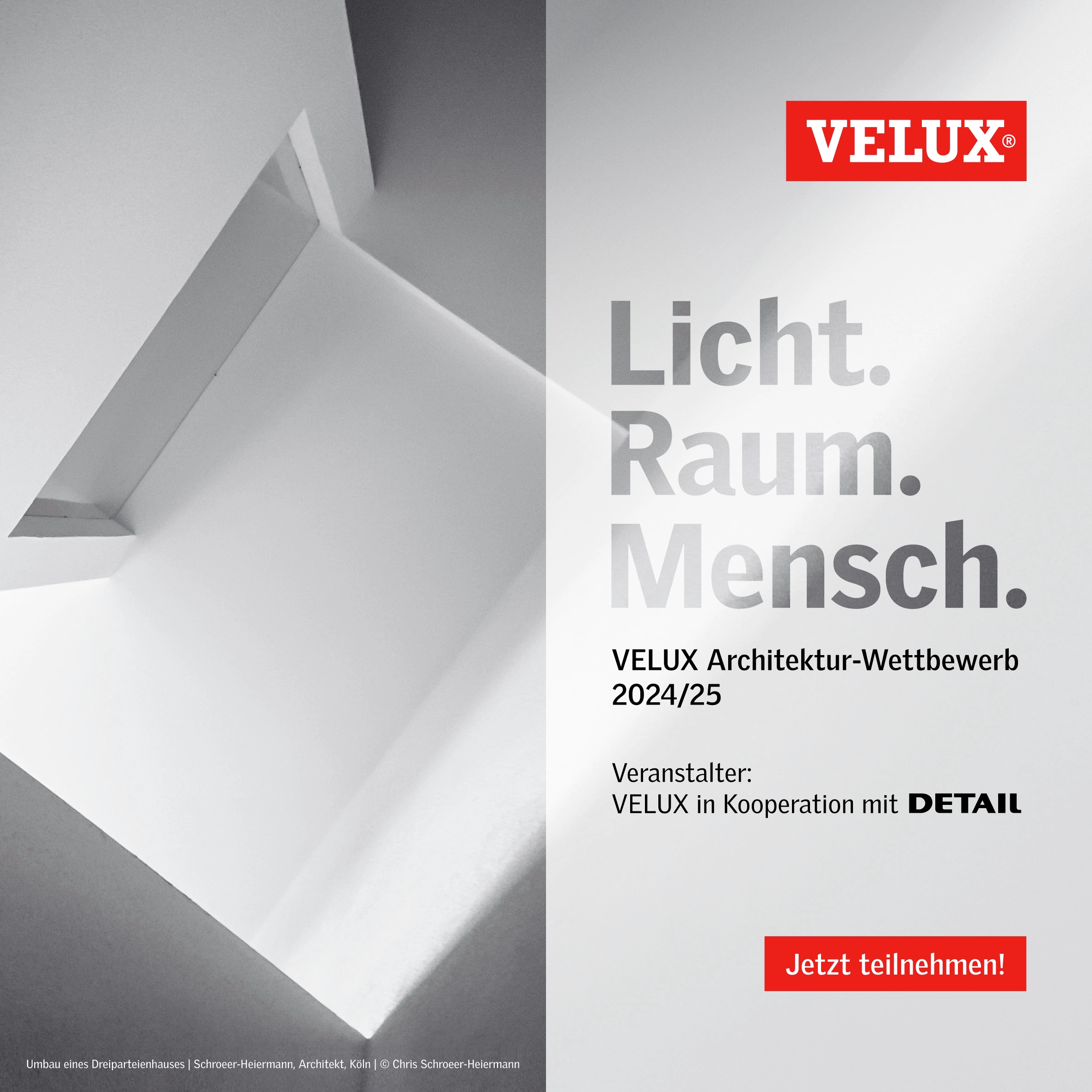 Licht.Raum.Mensch. – Einreichungen für Velux Architektur-Wettbewerb ab sofort möglich