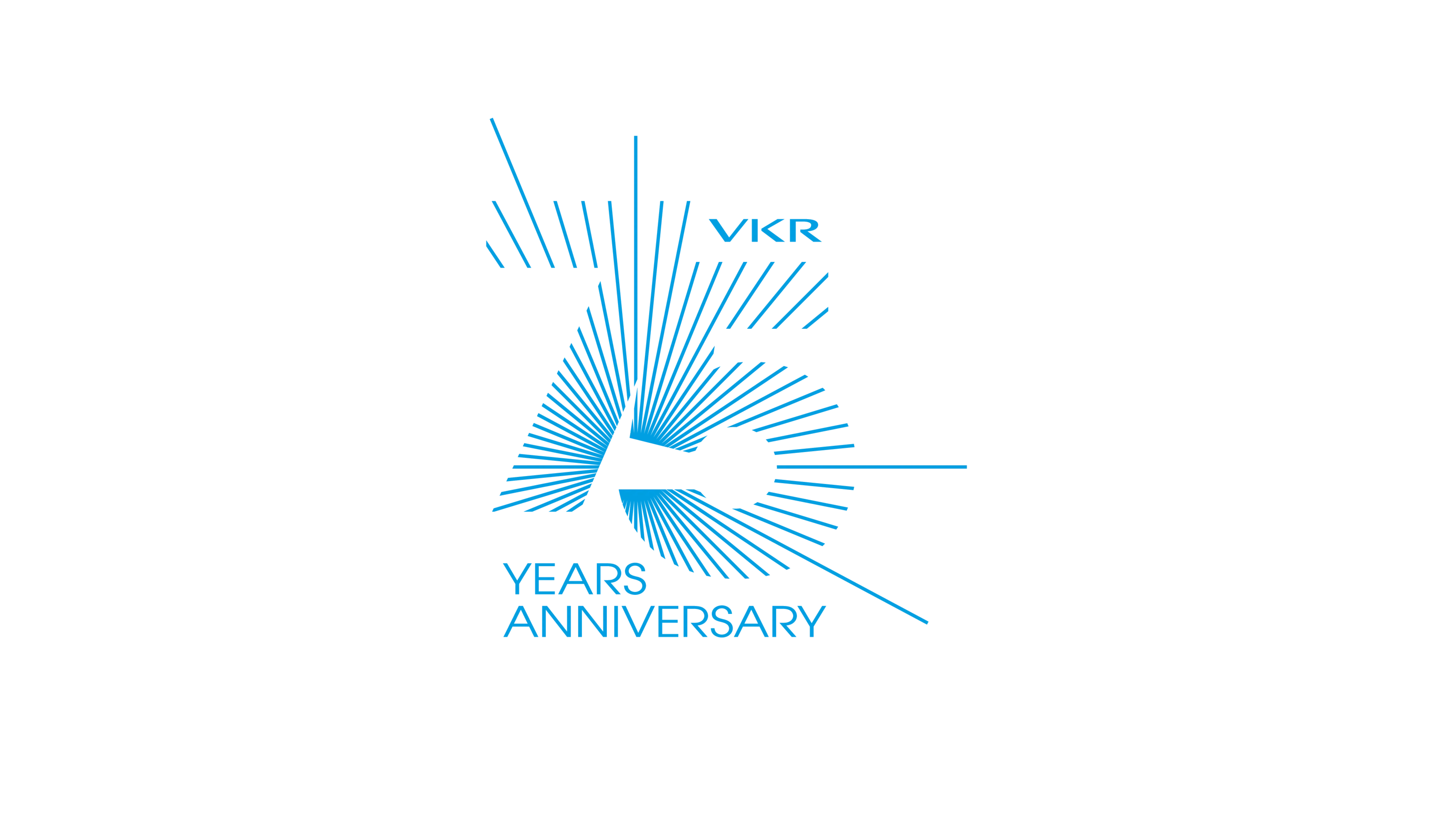 VKR 75th Anniversary logo with stylized number 75 and radiating lines.
