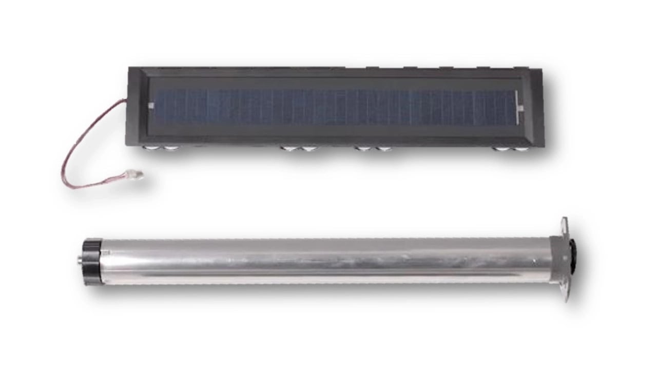 SSL Solar panel and tubular motor kit for powering a V22 VELUX roof window blind
