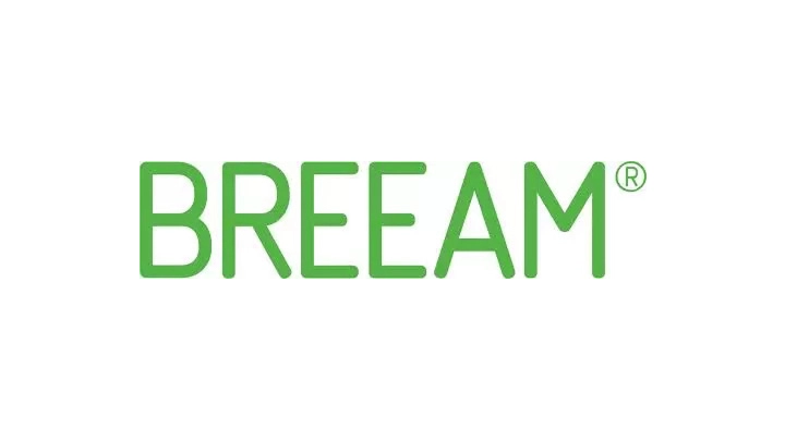 BREEAM logo in green, symbolizing sustainability in building assessment.