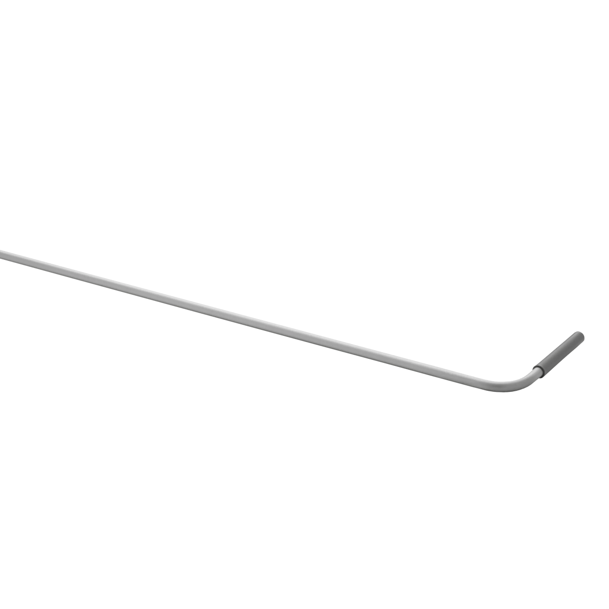 Long metal rod tool with a slight bend at one end.