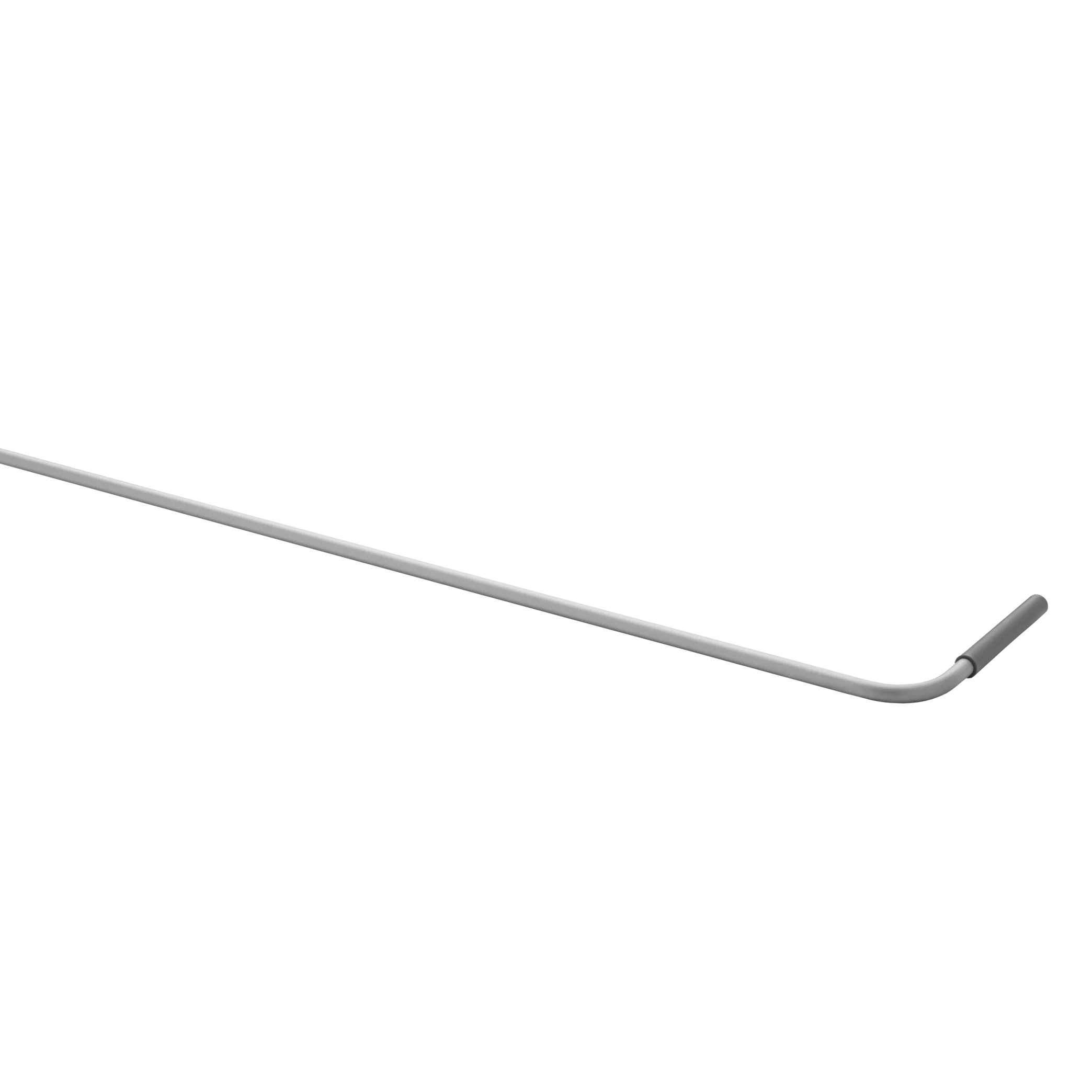 Long metal rod tool with a slight bend at one end.